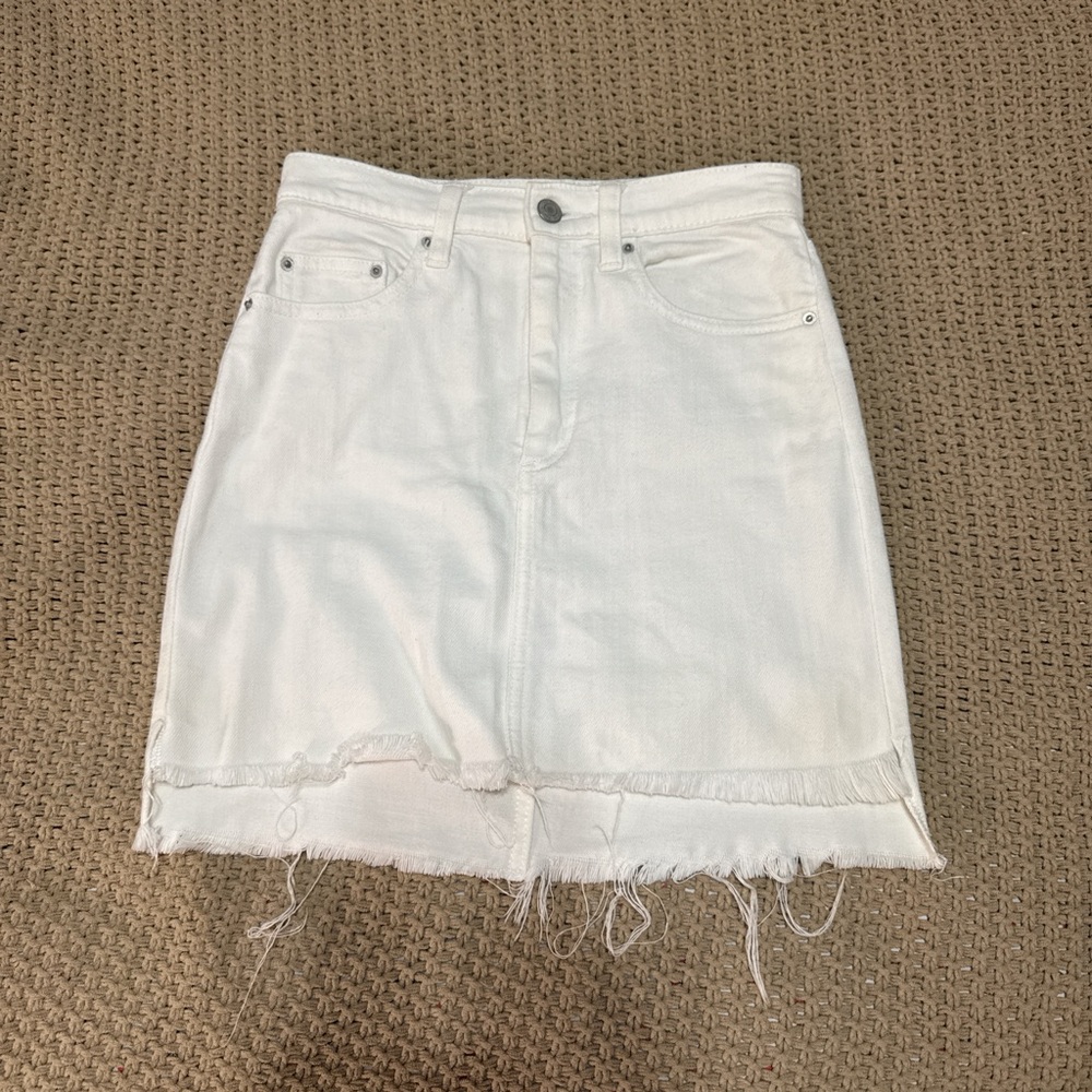 Wilfred White Denim Skirt